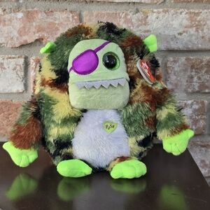 TY MONSTAZ Beanie Baby PATCH Pirate Monster 5" Plush Stuffed Toy NO SOUND